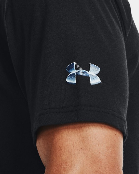 男士UA Football Chrome Branded短袖T恤, Black, pdpMainDesktop image number 3